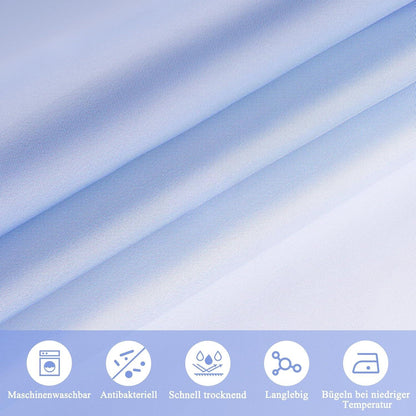Duschvorhang 180x200cm Blau Textil Wasserdicht Waschbar mit 12 Ringen