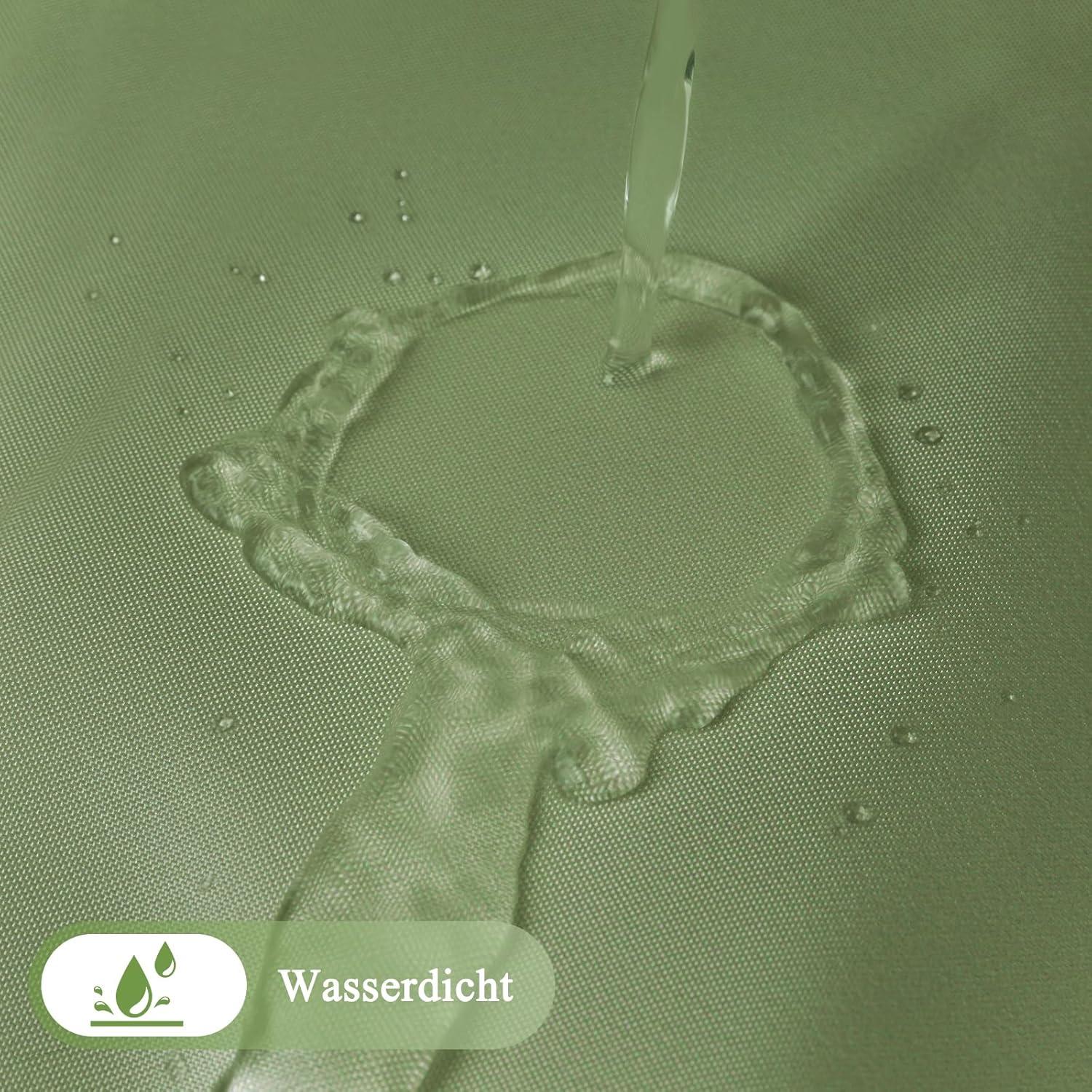 Duschvorhang Textil 180x180cm Grün Wasserdicht Waschbar