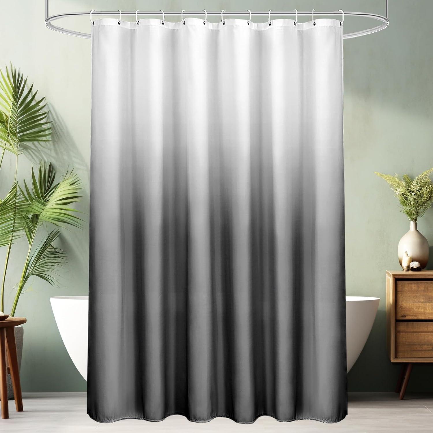 Duschvorhang Textil 180x180cm Grau Wasserdicht mit Antischimmel