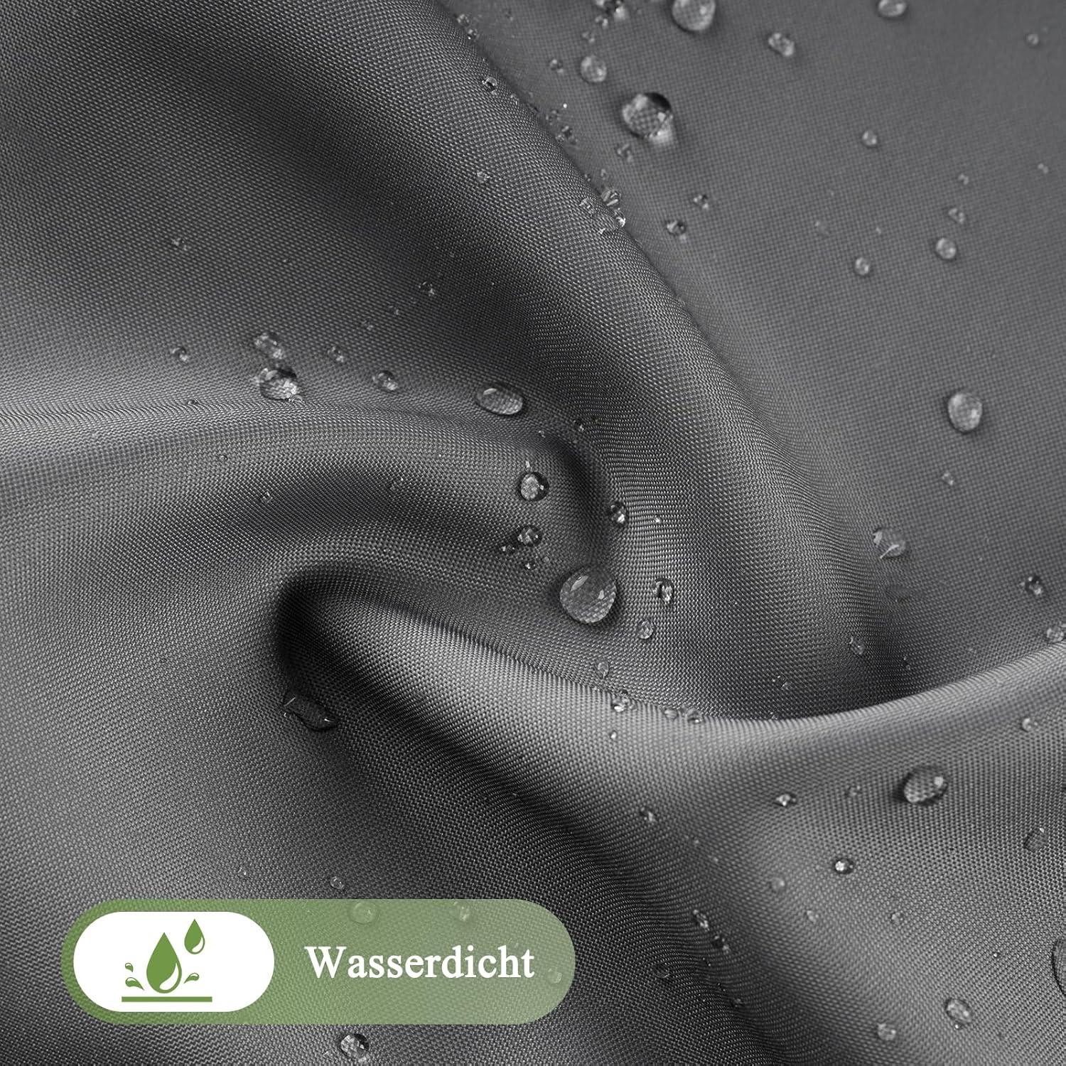Duschvorhang Textil 180X180cm Grau Wasserdicht Waschbar Antischimmel