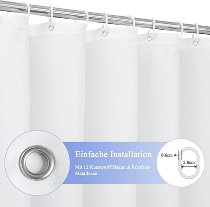 Duschvorhang Textil Blau 180X180cm Wasserdicht Waschbar 120g/m² Anti-Schimmel