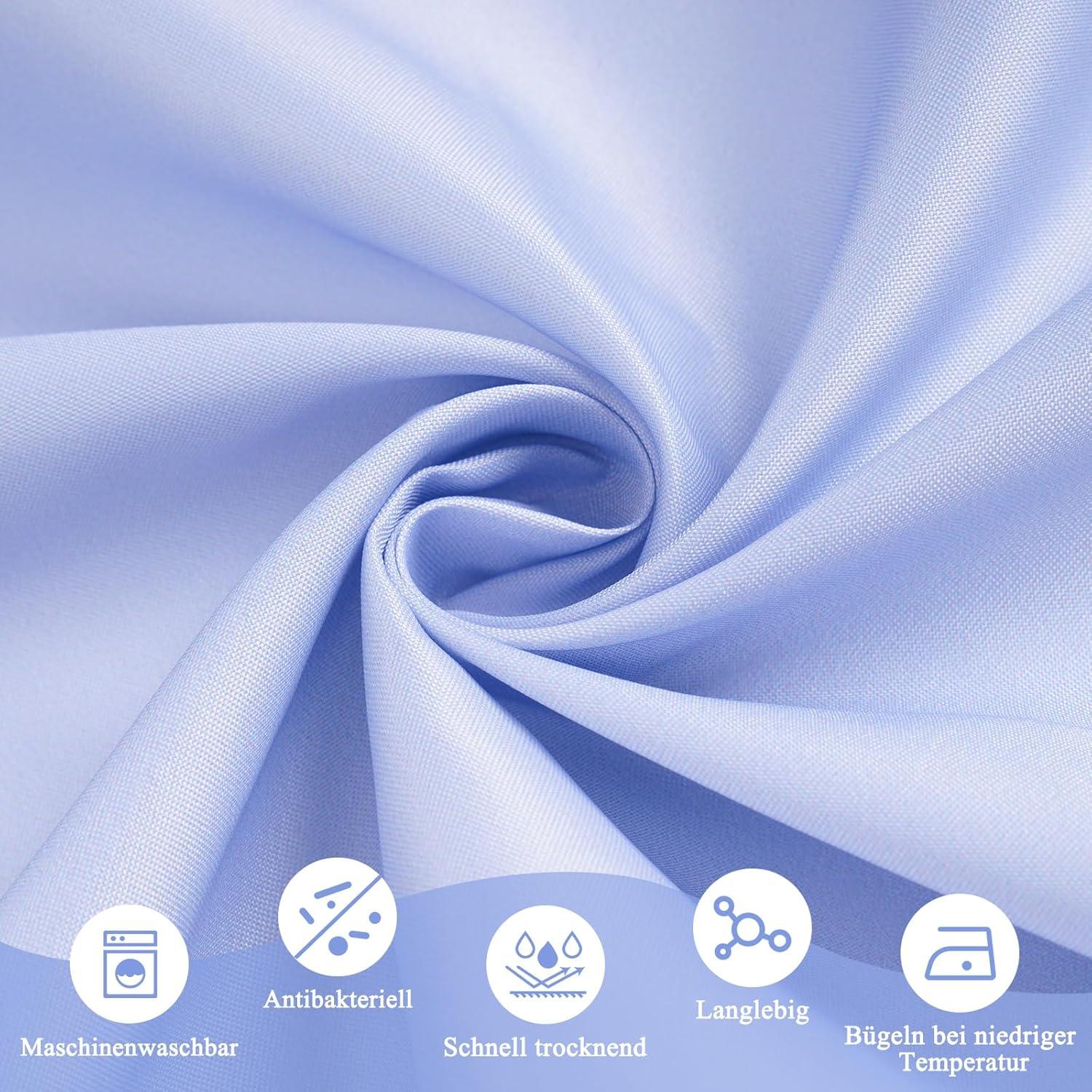 Duschvorhang 180x180cm Blau Textil Wasserdicht Waschbar mit 12 Ringen