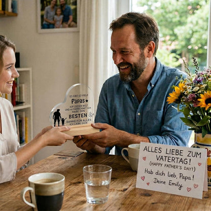 Acryl Dekoration Papa – Herzförmiges Geschenk Vatertag Geburtstag
