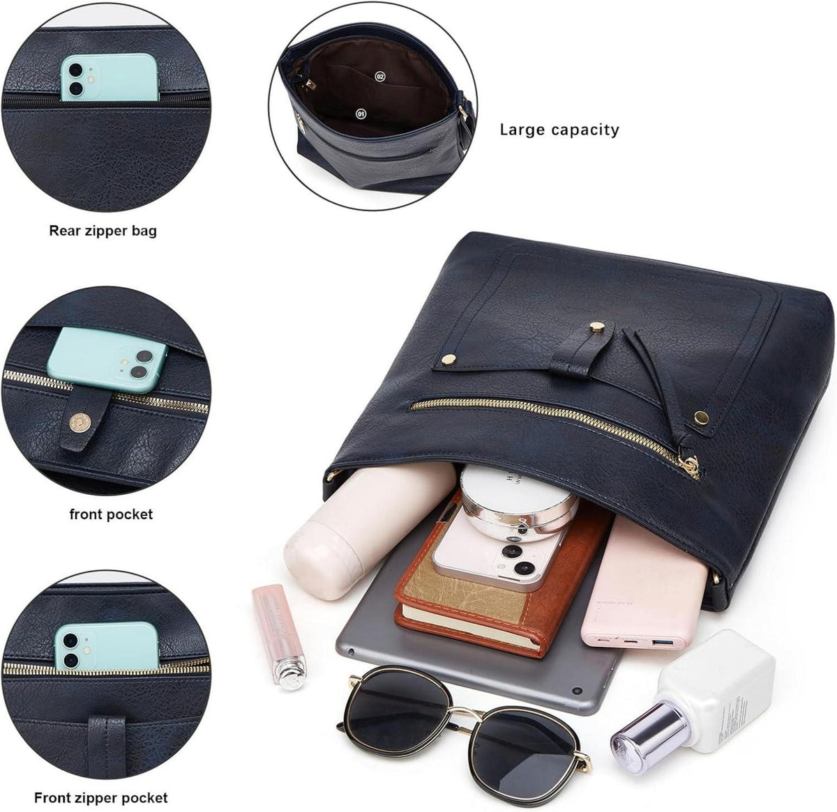 Damen Umhängetasche dobsechs PU-Leder Crossbody verstellbarer Riemen