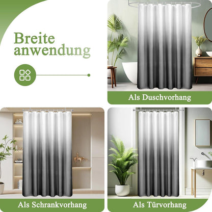 Duschvorhang Textil Grau 220x200cm Antischimmel wasserdicht waschbar