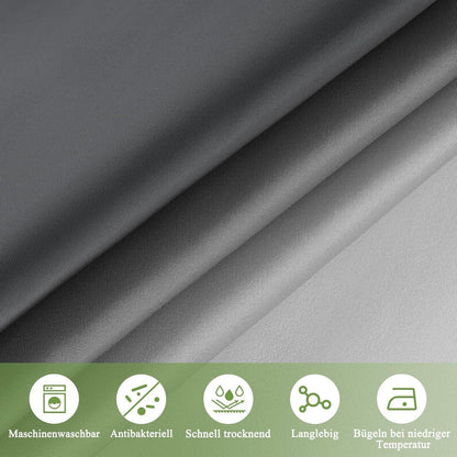 Duschvorhang Textil 180x190cm Grau Wasserdicht Waschbar mit