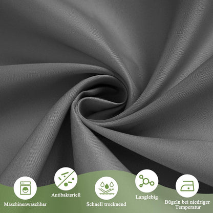 Duschvorhang Textil Grau 180x190cm Wasserdicht Waschbar Antischimmel