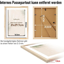 Echtholz Bilderrahmen A4 mit Acrylglas Kieferholz Fotorahmen