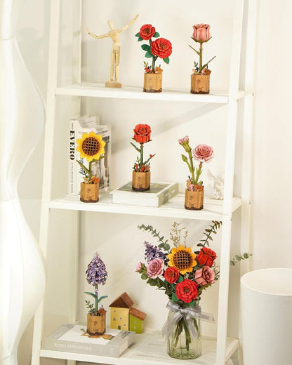 Rolife 3D Puzzle Blumenstrauß Holz Modell Kit Erwachsene Geschenk Valentinstag