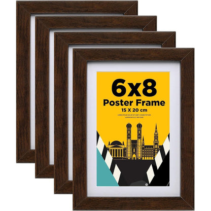 Bilderrahmen Holz 15x20 cm Acrylglas 4er-Set Braun Wall