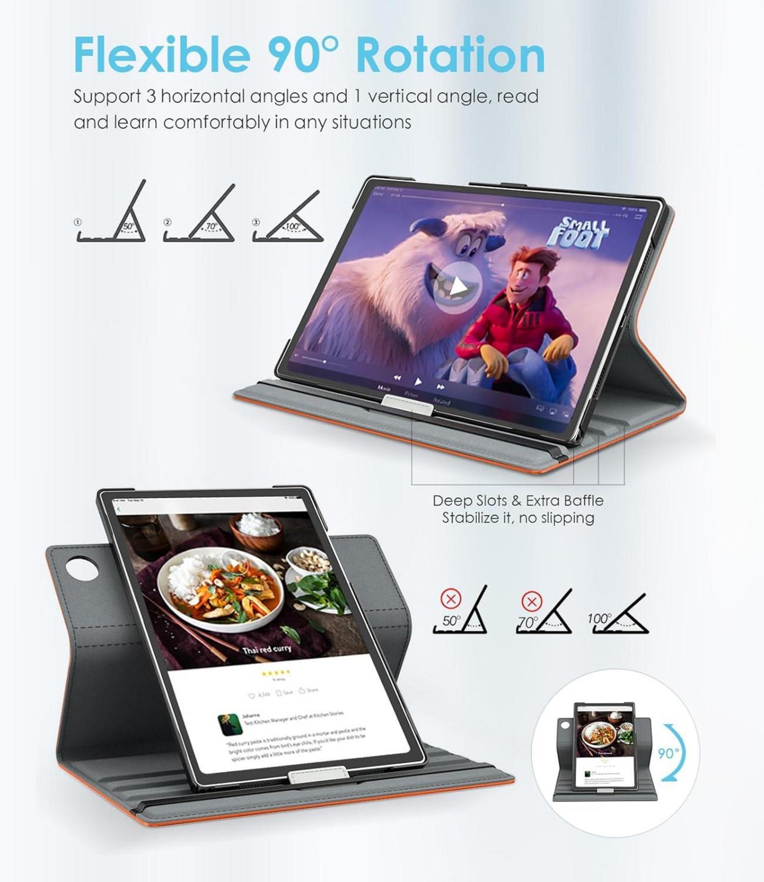 Drehbare Hülle Samsung Galaxy Tab A9+ 11 Zoll 2023 Orange