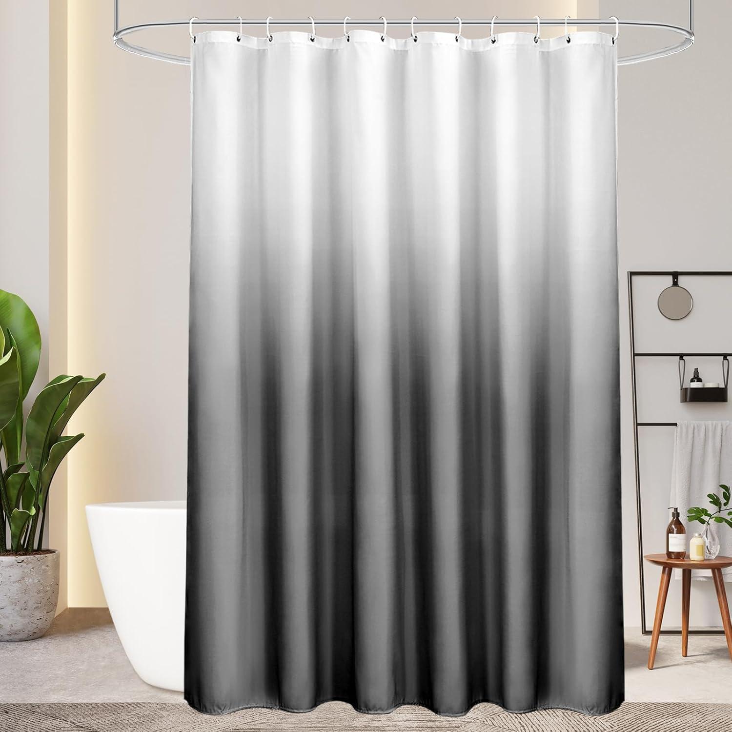 Textil Duschvorhang 200x200cm Grau Wasserdicht Waschbar Antischimmel