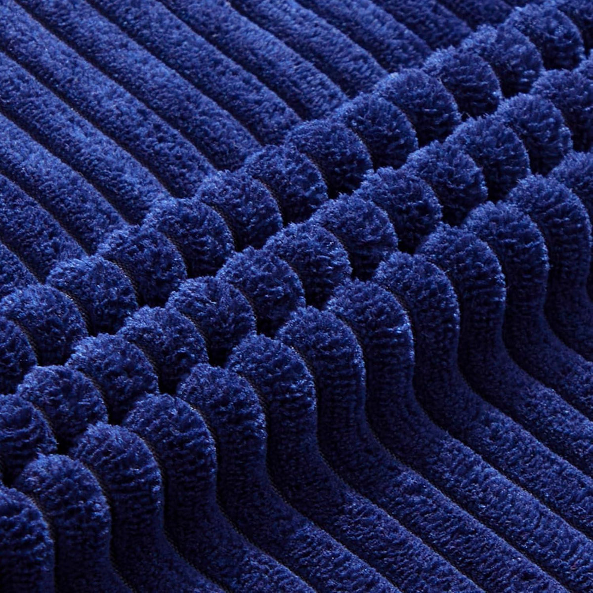 Blau Kordsamt Kissenbezüge 45x45 2er Set gestreift Dekokissen