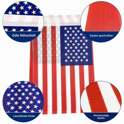 USA Wimpelkette 30 Flaggen – 4. Juli & WM Deko