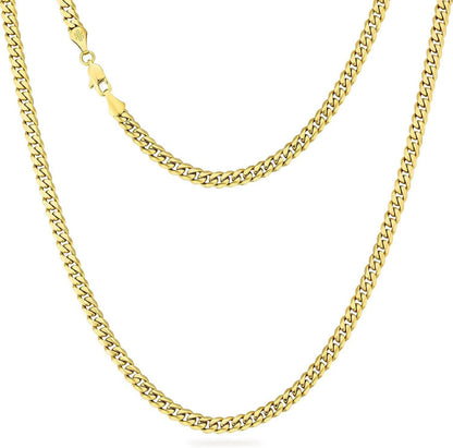 Goldene Kubanische Panzerkette mit Diamantschliff 5mm