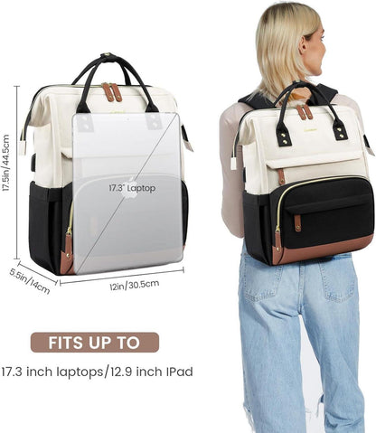 Rucksack Damen Laptop 17.3 Zoll Schulrucksack Mädchen Wasserdicht