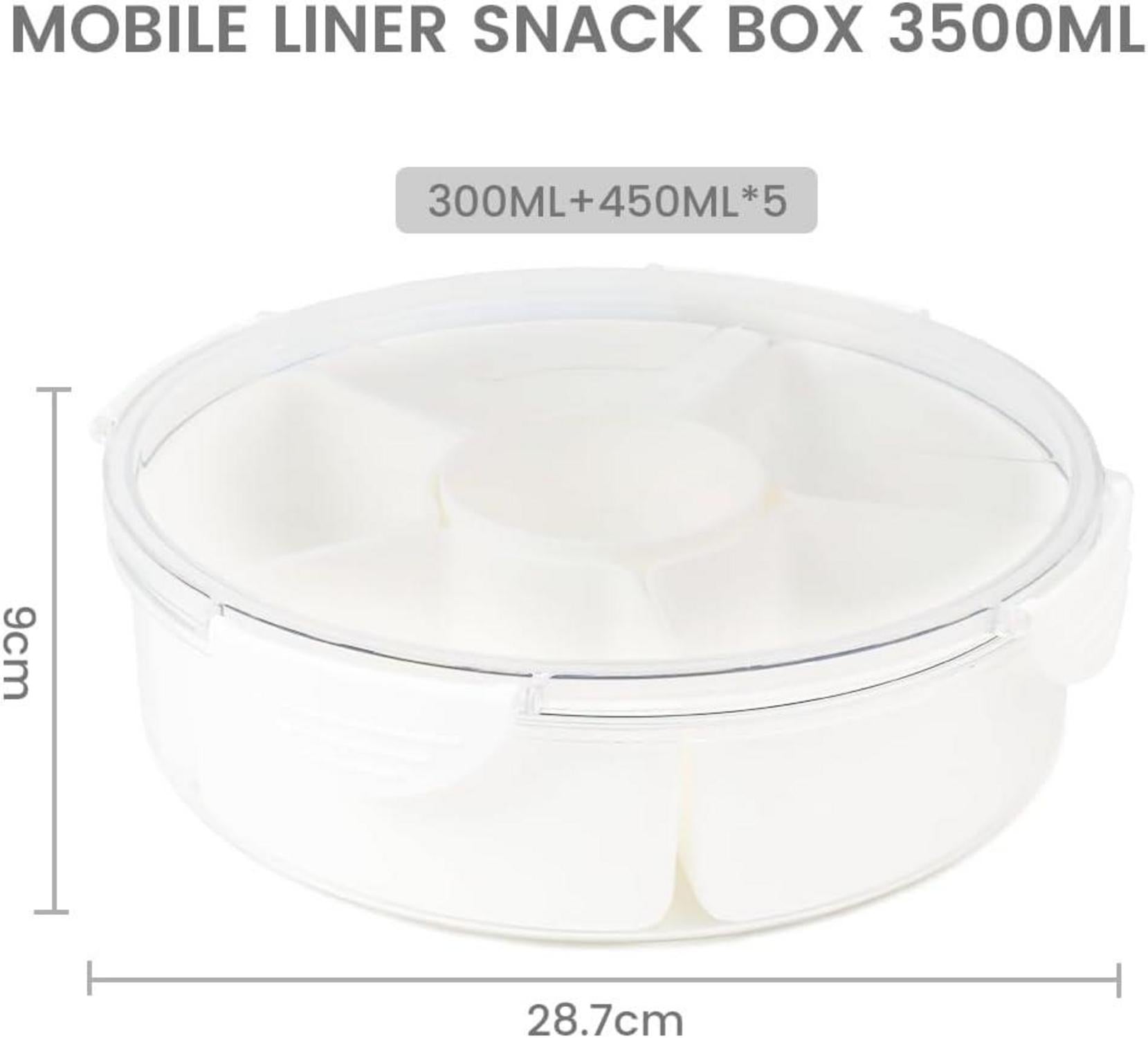 Bugucat Snackteller mit 6 Fächern und Deckel 28.2 × 8.5CM