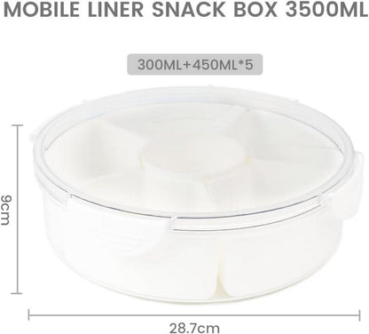 Bugucat Snackteller mit 6 Fächern und Deckel 28.2 × 8.5CM