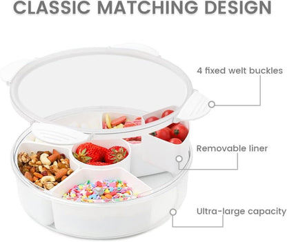Snackteller Box mit 6 Fächern, Lebensmittel Aufbewahrungsbox