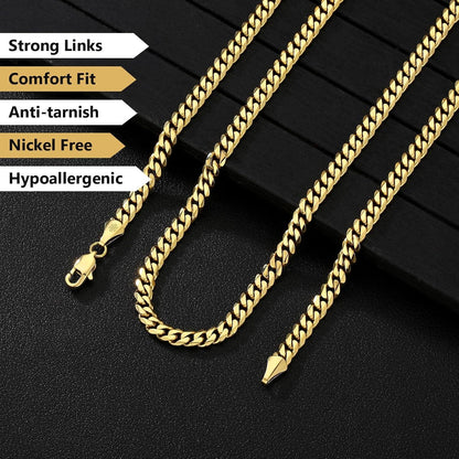 Herren Panzerkette mit Diamantschliff 5mm Gold 45.7cm