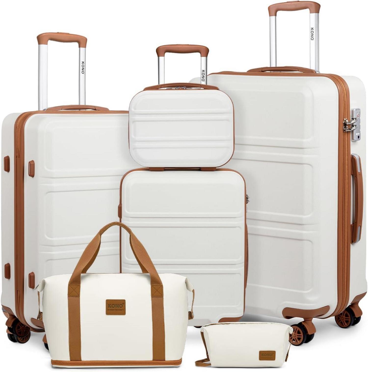 KONO 6tlg Kofferset Reisekoffer Gepäcksets Beautycase