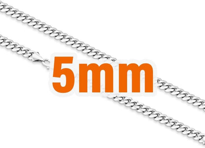 KRKC&CO Herren Panzerkette 5mm Diamantschliff Goldkette 45.7cm