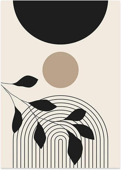 Trayosin Moderne Poster Set 3 Stück Abstrakt Kunstdruck Schwarz 40x50cm