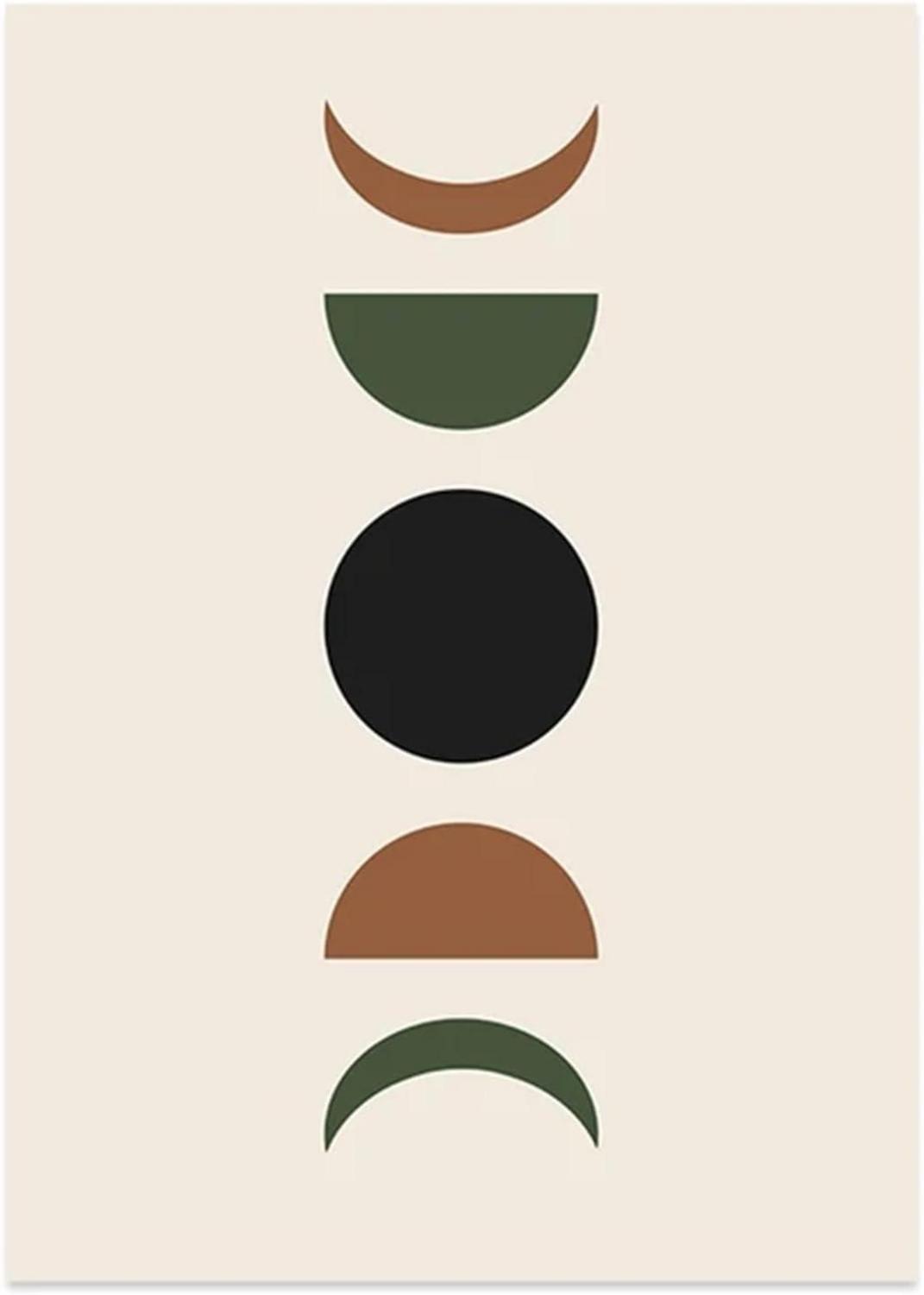 Trayosin Moderne Poster Set 3 Stück Abstrakt Kunstdruck Wohnzimmer Schlafzimmer deko 21x30cm Grün