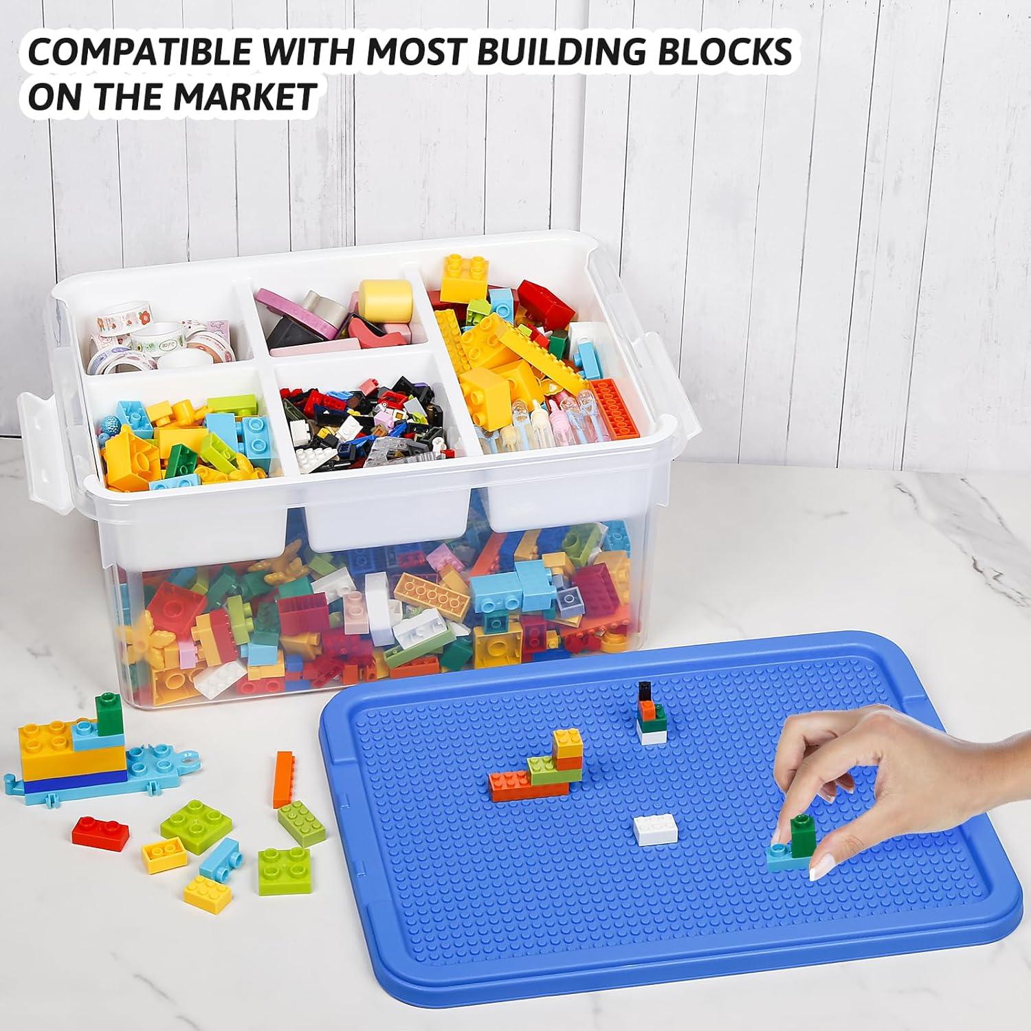 Spielzeugkiste Greentainer Stapelbar Aufbewahrungsbox Plastik Organizer Box Blau