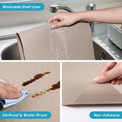 Beige Schubladenmatte EVA 60x1000cm Wasserdicht & Rutschfest
