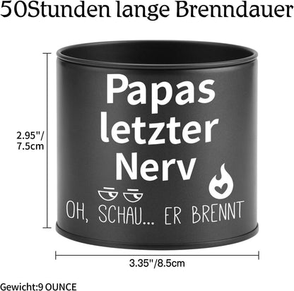 PRSTENLY Papa Geschenk Vatertag 9OZ Kerze Metall Spruch