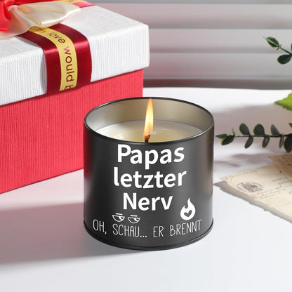 PRSTENLY Papa Geschenk Vatertag 9OZ Metall Kerze Spruch Bester Papa