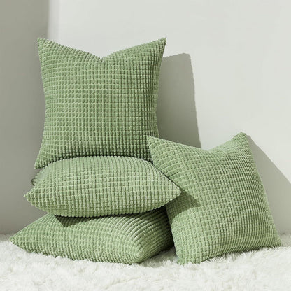 Dekokissenbezug Set 40x40 Grün Kordsamt 4er Pack SEO