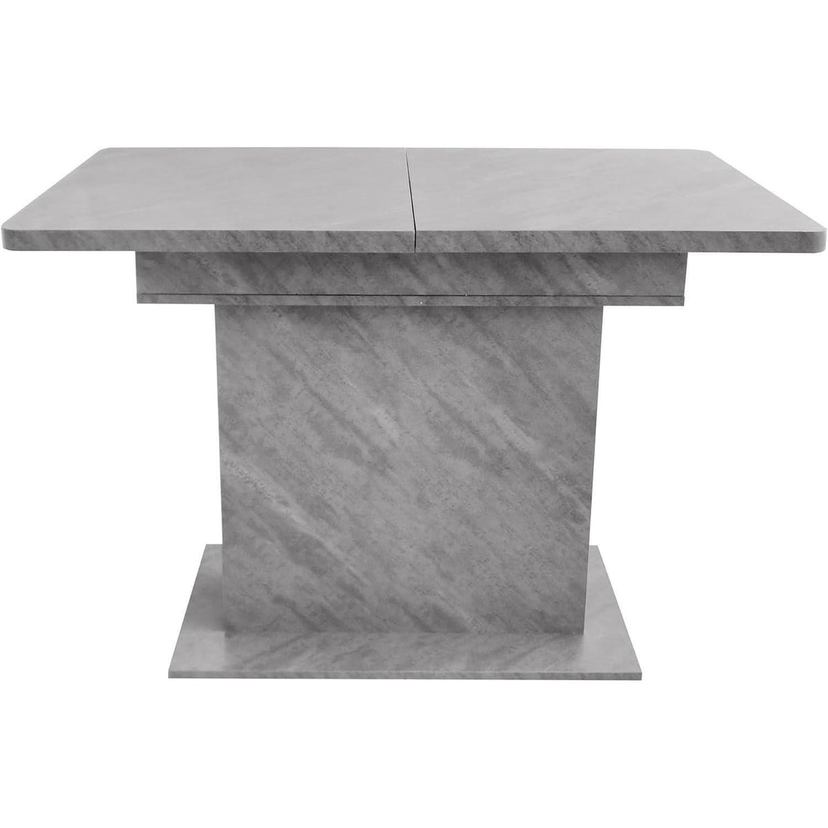 Ausziehbarer Esstisch mit Ablage – Grau, für 4-6 Personen