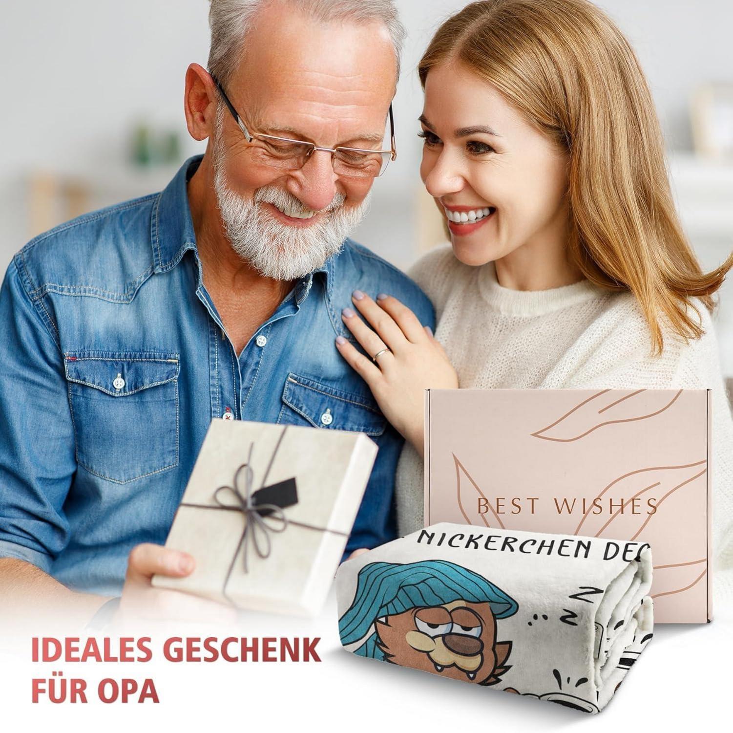 Personalisierte Flanelldecke für Opa Geburtstagsgeschenk
