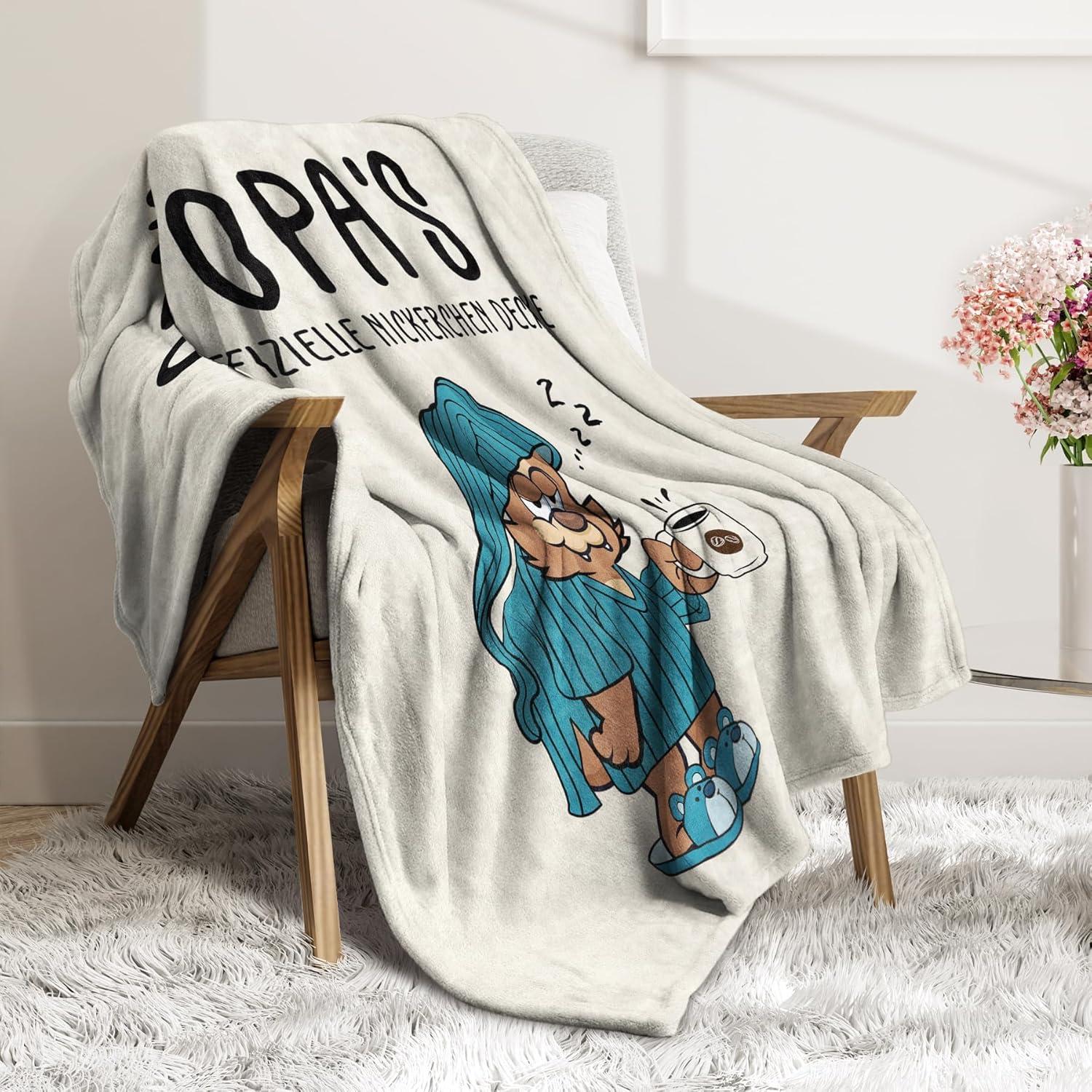 Personalisierte Opa Geschenk Flanelldecke Vatertagsgeschenk