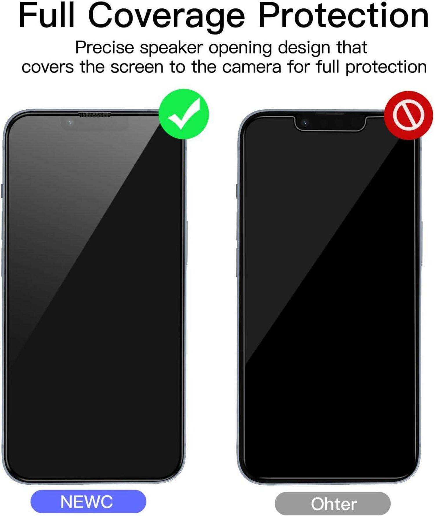 Displayschutzglas iPhone 14 13 13 Pro 6,1 Zoll (3 Stück) 9H