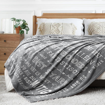 Personalisierte Flanelldecke Grau 62x52 Zoll - Geschenk für Frauen Männer