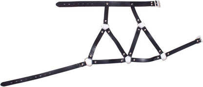 Gothic Damen Punk Leder Body Brust Harness Fuchs Maske BDSM Cosplay Bondage