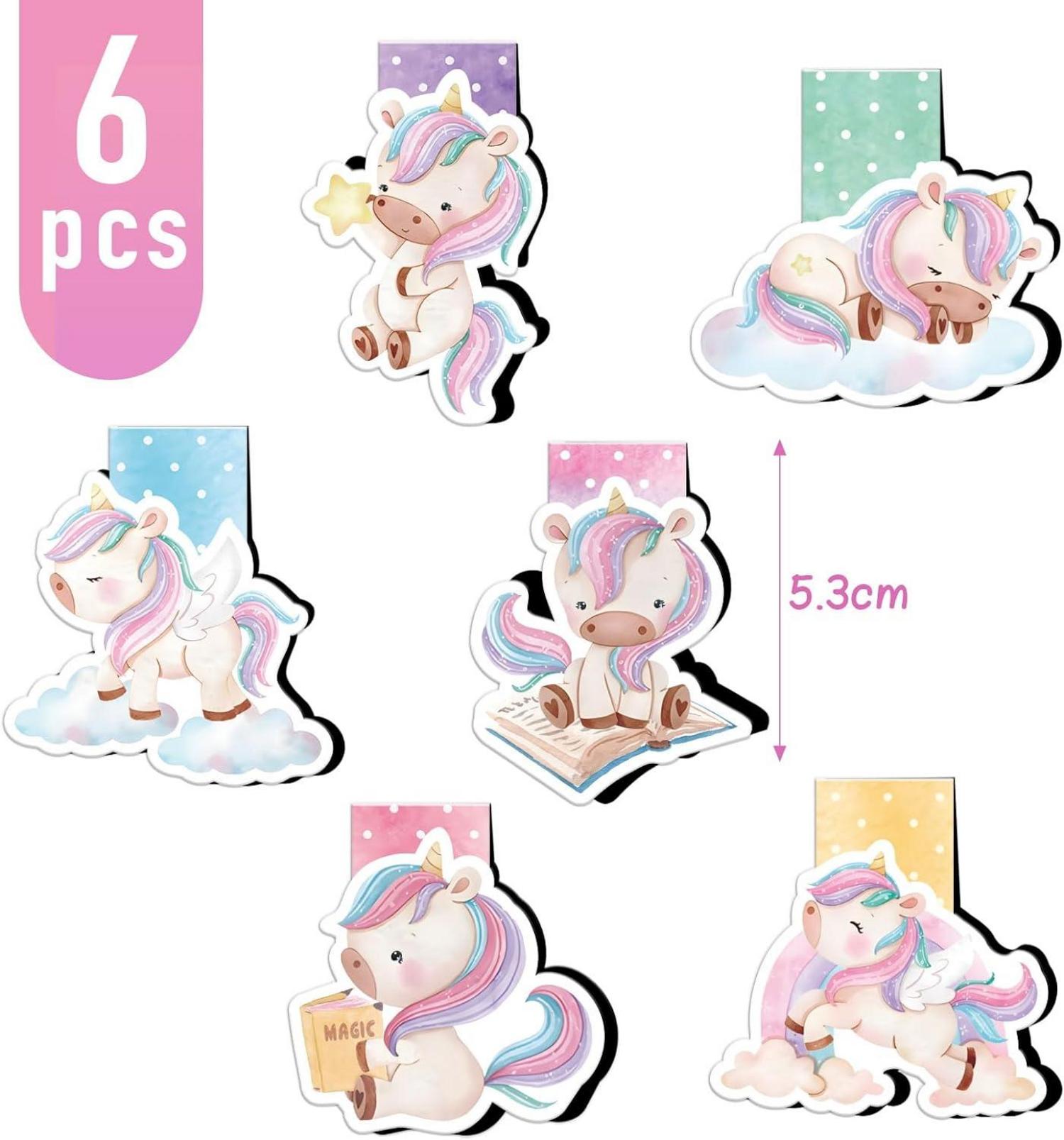 BETESSIN Einhorn Lesezeichen Mädchen 6er Set Magnetisch