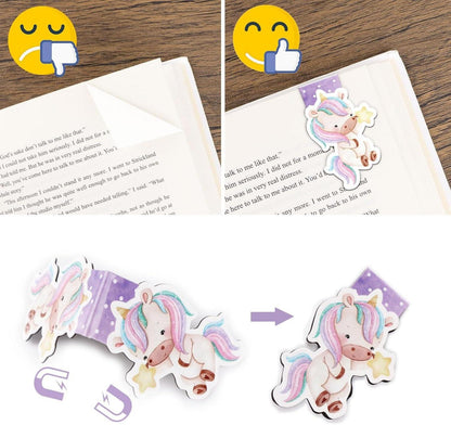 Einhorn Lesezeichen Set 6er Magnetisch Mädchen Kindergeburtstag