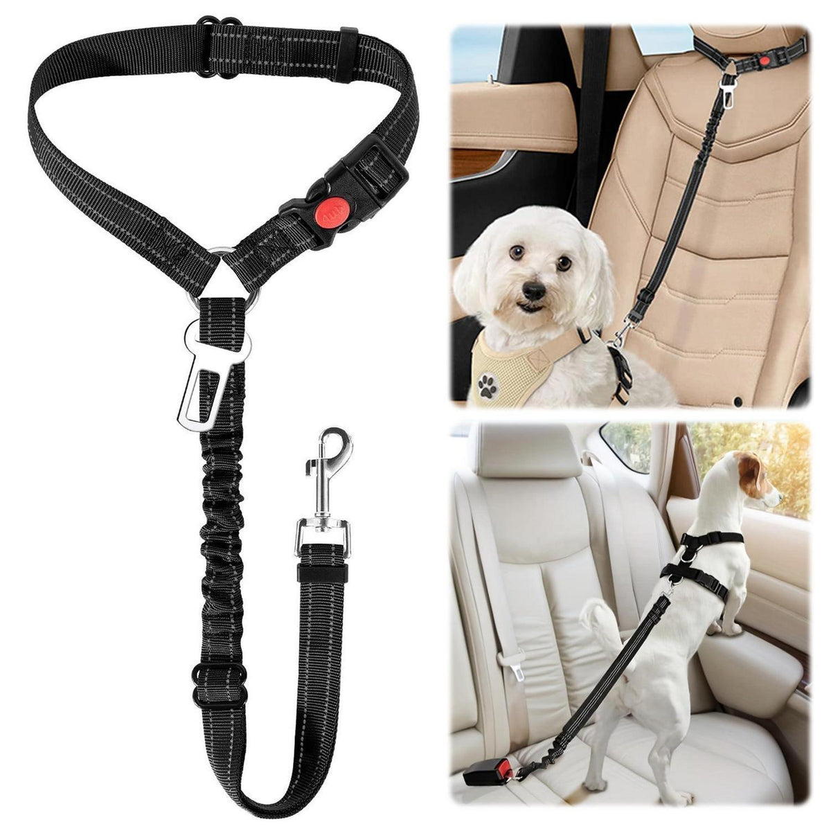 Verstellbarer Hunde Sicherheitsgurt Auto Kopfstütze für kleine Hunde