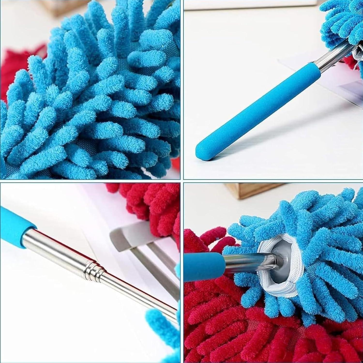 Staubwedel 4er Set Waschbar Lang Teleskop Spinnwebenentferner 75cm