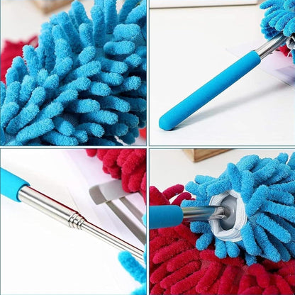 Staubwedel 4er Set Waschbar Lang Teleskop Spinnwebenentferner 75cm