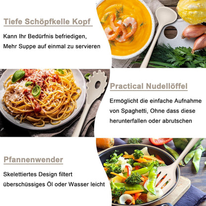 25-tlg. Silikon Küchenhelfer Set mit Haken & Behälter