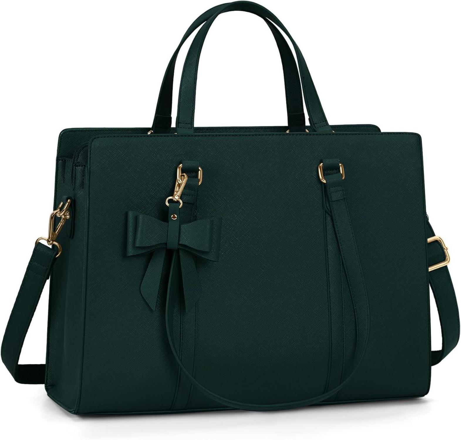 Handtasche Damen Shopper Schwarz PU Leder Laptoptasche 15.6 Zoll