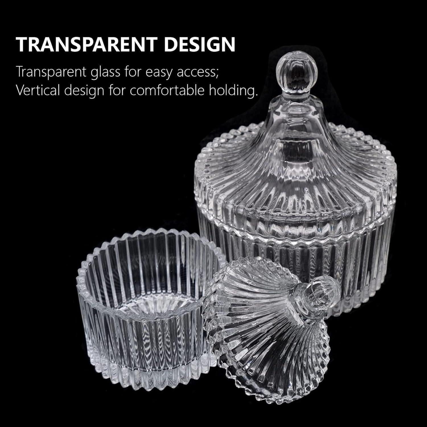 Kristall Bonbonglas Set Deckel Transparent Vintage 100ml 300ml