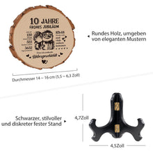 10. Hochzeitstag Geschenk Holzplakette - Rosenhochzeit