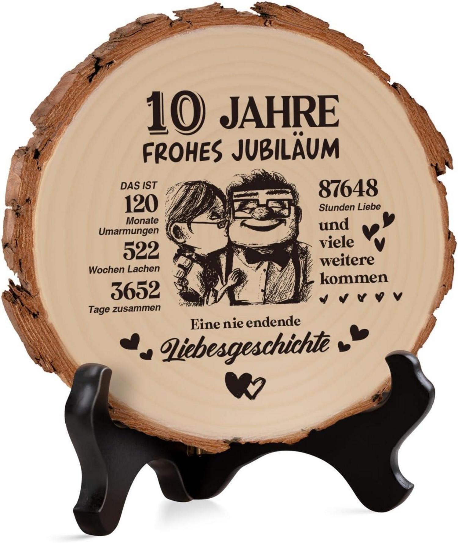 Geschenk zum 10. Hochzeitstag Holzdekoration liebevolles