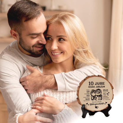 10. Hochzeitstag Geschenk - Holzplakette für ihn und